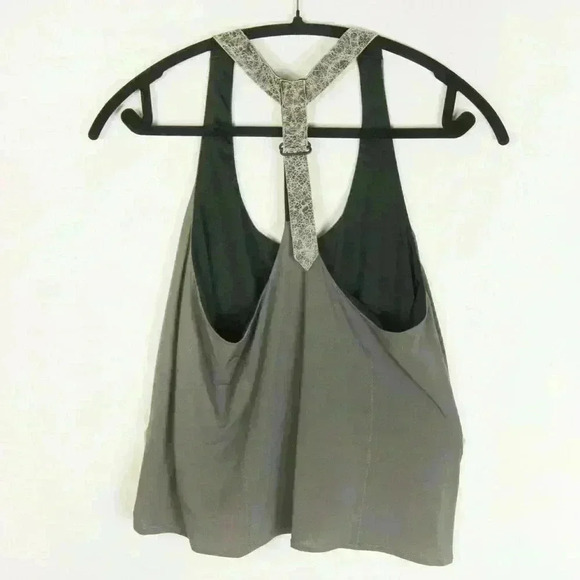 Rag & Bone New York Leather Trim Grey High Low Sleeveless Tank Top - Picture 6 of 7